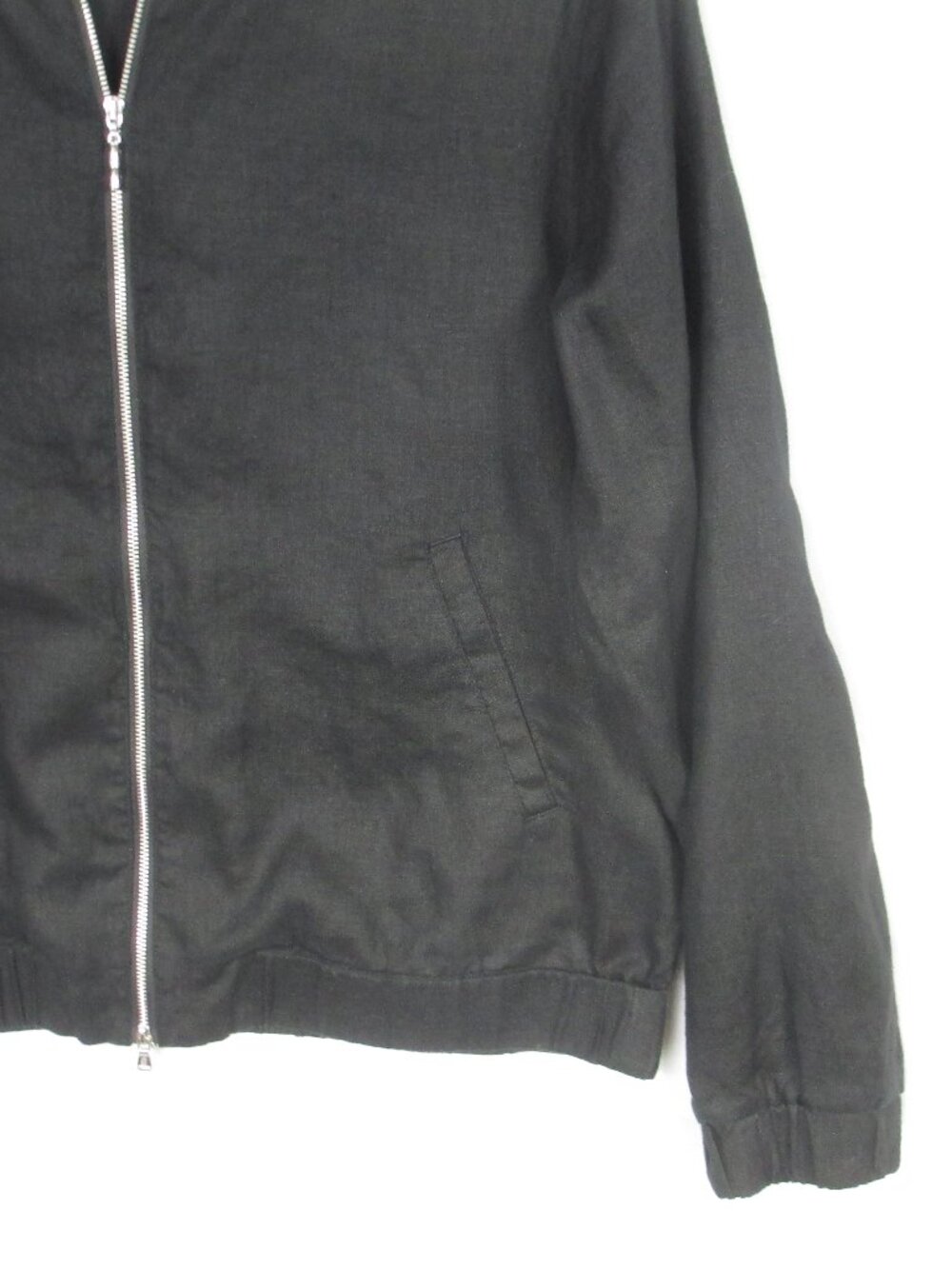 Tommy Bahama Women's Black Linen Zip Up Two Palms Bomber Jacket Size M - Picture 4 of 9